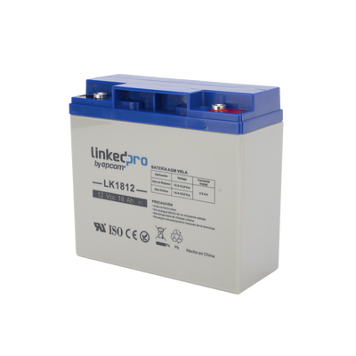 Batería 12 Vcc / 18 Ah / UL / Tecnología AGM-VRLA / Para uso en equipo electrónico, Alarmas de Intrusión / Incendio/ Control de acceso / Video Vigilancia / Terminales T1 .