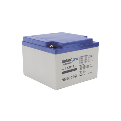 Batería 12 Vcc / 26 Ah / UL / Tecnología AGM-VRLA / Para uso en equipo electrónico, Alarmas de Intrusión / Incendio/ Control de acceso / Video Vigilancia / Terminales T1