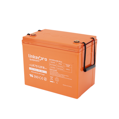 Batería 12 Vcc / 75 Ah / UL / Tecnología AGM-VRLA / Retardo a la flama / Para uso en equipo electrónico, Alarmas de Intrusión / Incendio/ Control de acceso / Video Vigilancia / T2