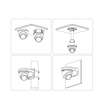 DAHUA IPC-HDW5241TMN-ASE-0280B - Cámara IP Domo Resolución de 2 MP/ Lente 2.8 mm/ ∢ 106°/ IR 50 mts/ IA WizMind/ Detección Facial/ Protección Perimetral/ Conteo de Personas/ Starlight/ PoE/ WDR/ H.265/ IP67/ Micrófono/ 