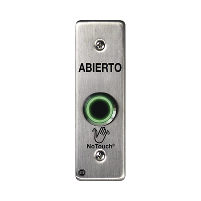 Interruptor IR NoTouch® de Acero Inoxidable, Montaje Delgado, Caja Posterior, ABIERTO   