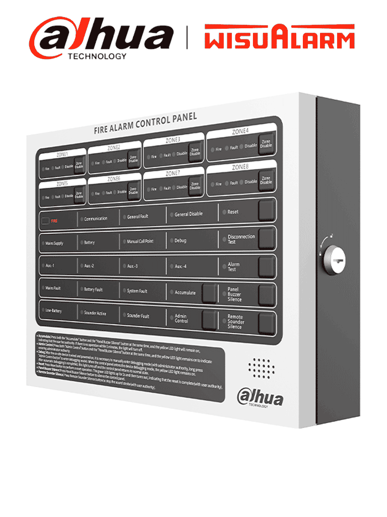 DAHUA WISUALARM DHI-HY-C102-8 - Panel de Alarma Contra Incendios/ Convencional de 8 Zonas/ Hasta 25 Detectores por Zona/ 4 Contactos Secos/ Interfaz RS-485/ Ethernet/ IP30/ Alimentación 90 V CA a 270 V CA/ #LoNuevo #Wisualarm