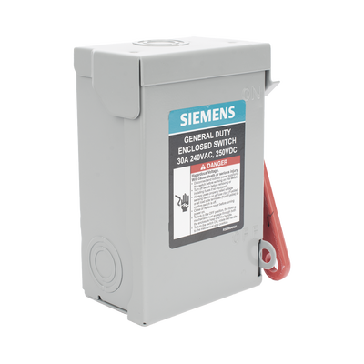  Interruptor de seguridad cerrado de doble ruptura. Interruptor de serie A, 2 polos, 2 hilos sin fusible, uso general.