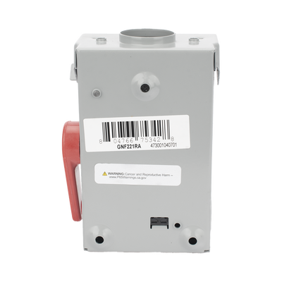  Interruptor de seguridad cerrado de doble ruptura. Interruptor de serie A, 2 polos, 2 hilos sin fusible, uso general. Nema 3R