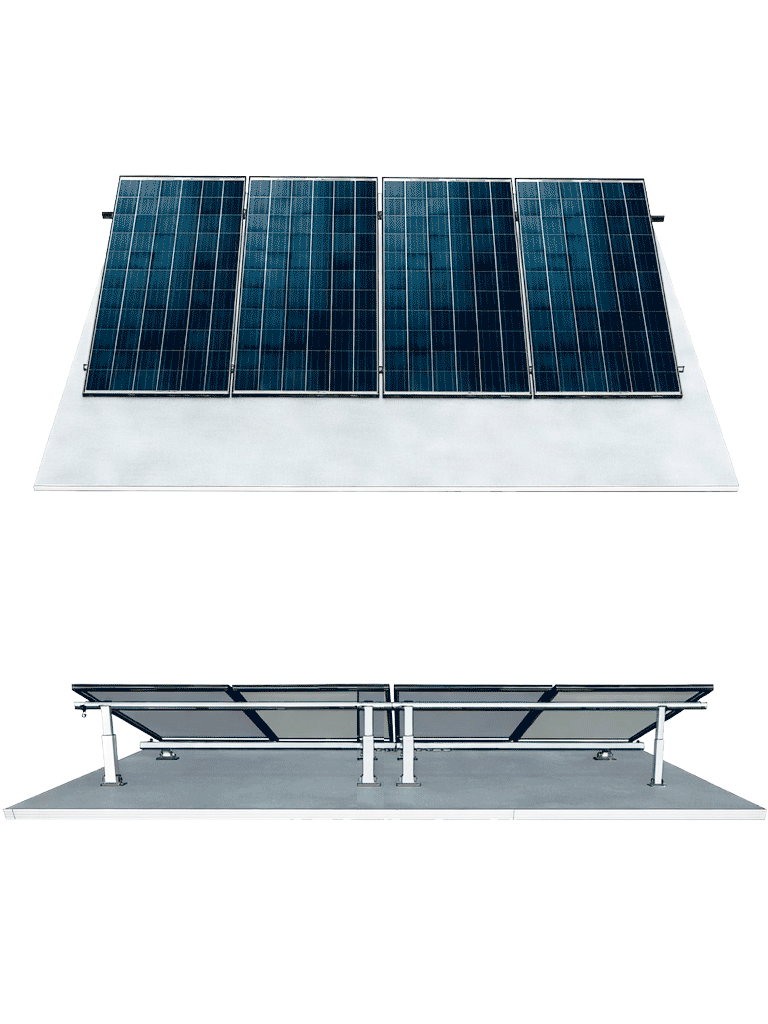 ANTAI STFLTRF- 4 MODULOS - Kit de montaje para 4 módulos solares con inclinación de 15º a 30º en vertical / Para 4 paneles no incluidos