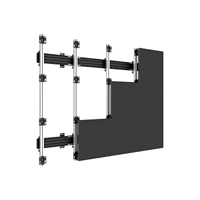 Accesorio_ Riel de Aluminio con longitud de  2380mm| Compatible con estructura para Videowall |  Diseño Modular |  Incluye Tapas de Riel