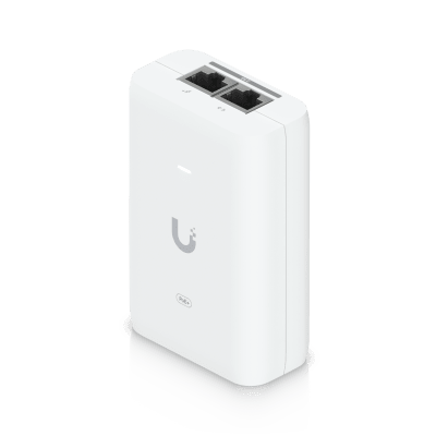 Adaptador PoE+ 2.5G / hasta 30 W / 48V 0.65A / (2) Puertos RJ45 MultiGigabit 2.5G / Salida PoE+ / LED Indicador / Ideal para APs UniFi WiFi 7 / / Protección contra Sobretensiones