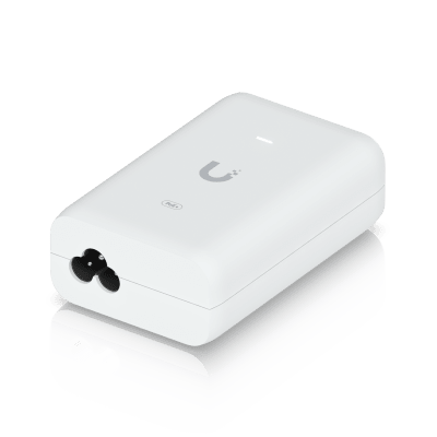 Adaptador PoE+ 2.5G / hasta 30 W / 48V 0.65A / (2) Puertos RJ45 MultiGigabit 2.5G / Salida PoE+ / LED Indicador / Ideal para APs UniFi WiFi 7 / / Protección contra Sobretensiones