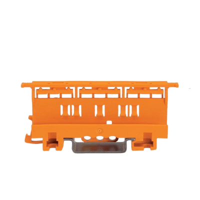 Adaptador de Fijación Serie 221 / 6 mm² / Para Montaje Sobre Carril DIN-35 y Montaje Atornillado / Color Naranja / Aislamiento Poliamida / Clase de Inflamabilidad UL 94 V0