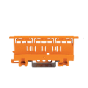 Adaptador de Fijación Serie 221 / 6 mm² / Para Montaje Sobre Carril DIN-35 y Montaje Atornillado / Color Naranja / Aislamiento Poliamida / Clase de Inflamabilidad UL 94 V0