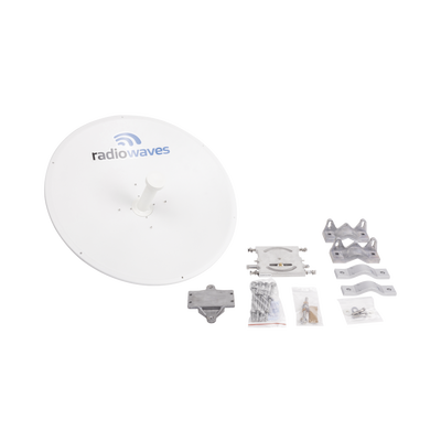 Antena Direccional de alto desempeño, Dimensiones (2 ft), Ganancia de 29 dBi, 4.9-6 GHz, Conectores N-hembra, Fácil instalación, Preensamblada, Montaje incluido 