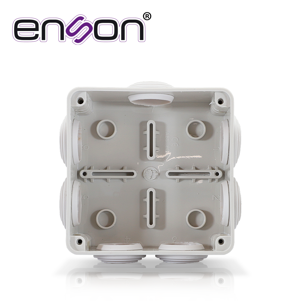 CAJA DE PLASTICO ENSON ENS-PCB1010 100X100X50 MM CON SELLO DE GOMA GRADO DE PROTECCIÓN IP66 MULTIPLES CONEXIONES A TUBERIA DE 1 PULGADA