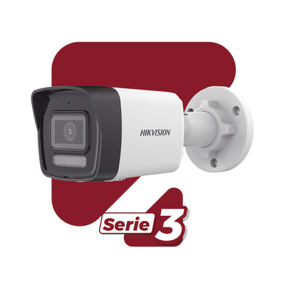 [Dual Light] Bala IP 4 Megapixel / Lente 2.8 mm / 30 mts IR + 20 mts Luz Blanca / Micrófono Integrado  / Exterior IP67 / H.265 / PoE / ONVIF / Micro SD