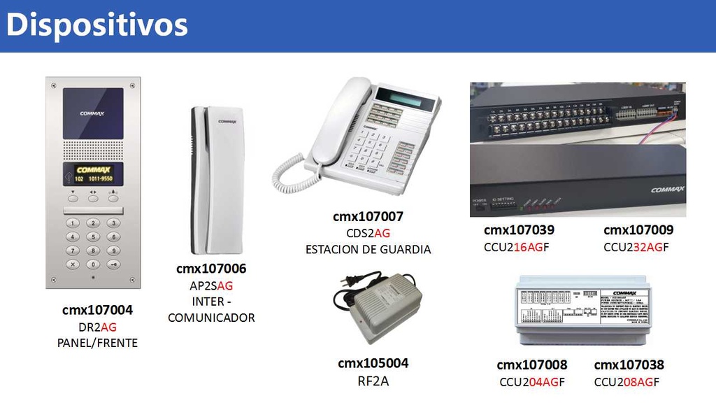 COMMAX CCU216AGF - Distribuidor para panel de audio DR2AG para