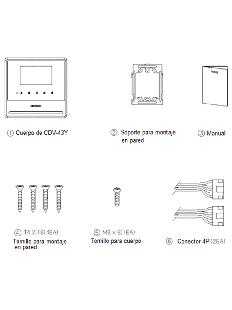 COMMAX CDV43Y - Monitor para video portero Commax de 4.3