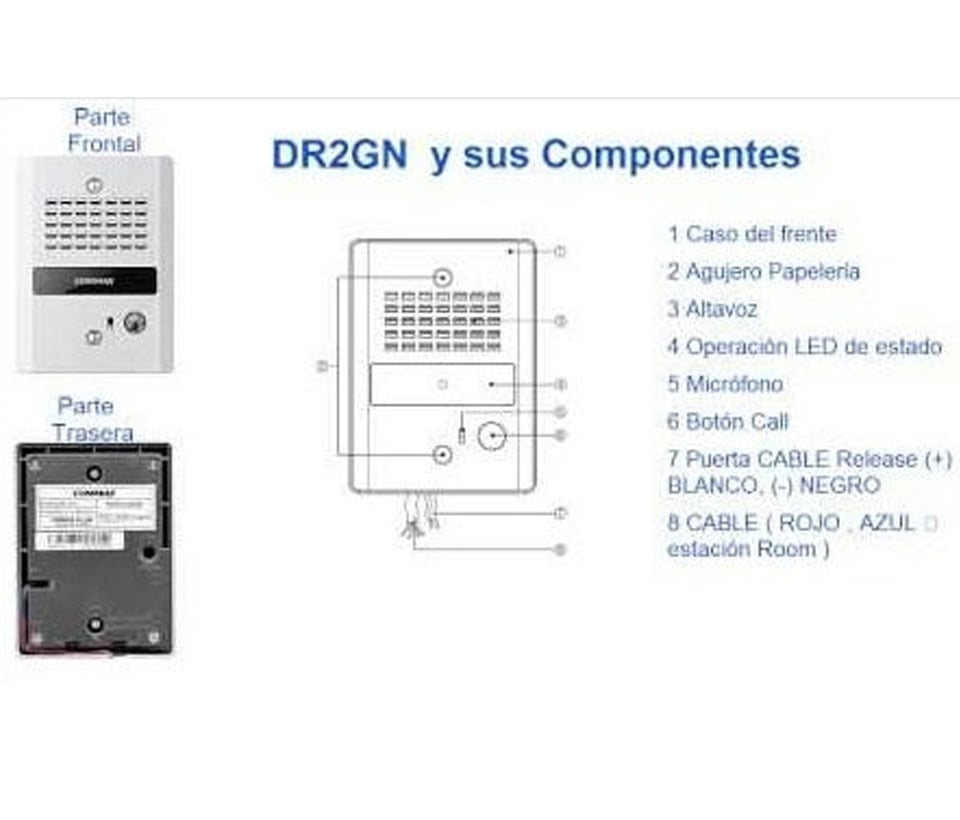 COMMAX DP2SDR2GNPACK - Paquete de audioportero frente de calle con