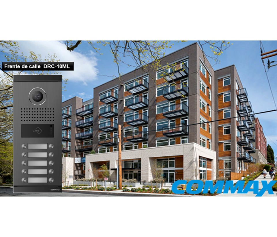 COMMAX DRC10MLRF1 - Frente de calle para 10 apartamentos compatible