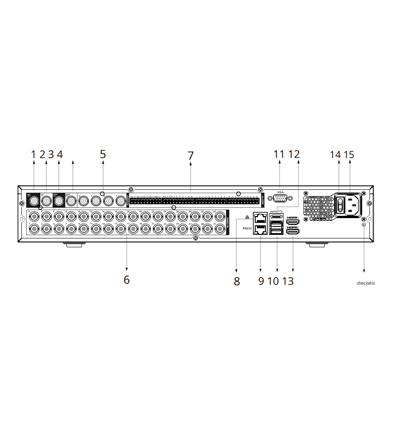 DAHUA DH-XVR5432L-I3 - DVR de 32 Canales de 5 Megapixeles