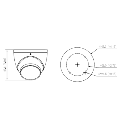 DAHUA HAC-HDW2249T-A-LED - Cámara Domo Full Color 2 Megapixeles/ Serie