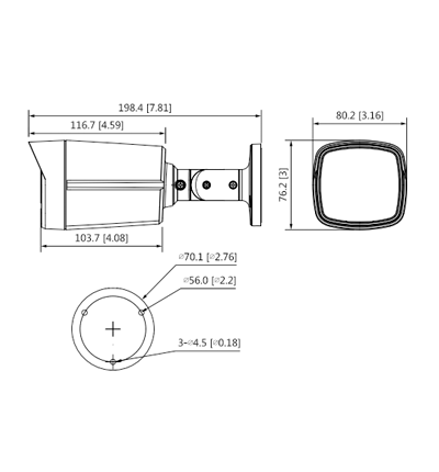 DAHUA HAC-HFW1231TLM-I6 - Camara Bullet de 2 Megapixeles/ Super Adapt/