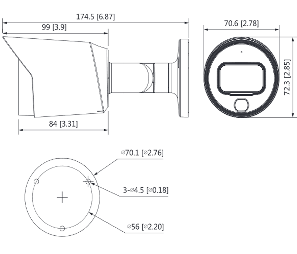 DAHUA HAC-HFW1239T-A-LED - Camara Bullet Full Color de 2 Megapixeles/