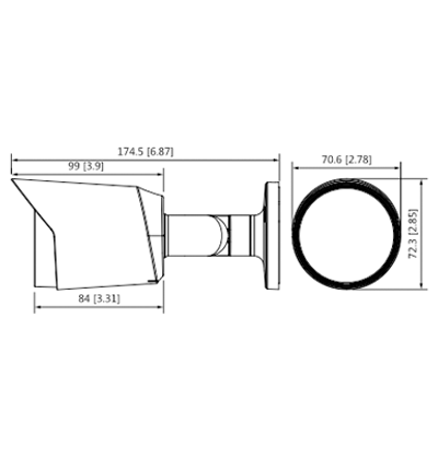 DAHUA HAC-HFW1500T-28 - Camara Bullet de 5 Megapixeles/ Lente de