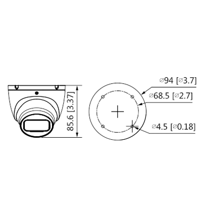 DAHUA IPC-HDW1830T-S6 - Camara IP Domo 4k/ 8 Megapixeles/ Lente