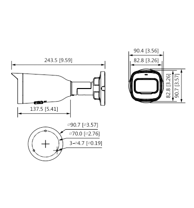 DAHUA IPC-HFW1431T1-ZS-S4 - Camara IP Bullet de 4 Megapixeles/ Lente
