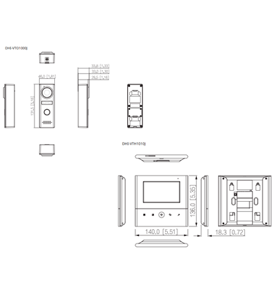 DAHUA KTA04 - Kit de Videoportero Analógico/ Pantalla de 4.3
