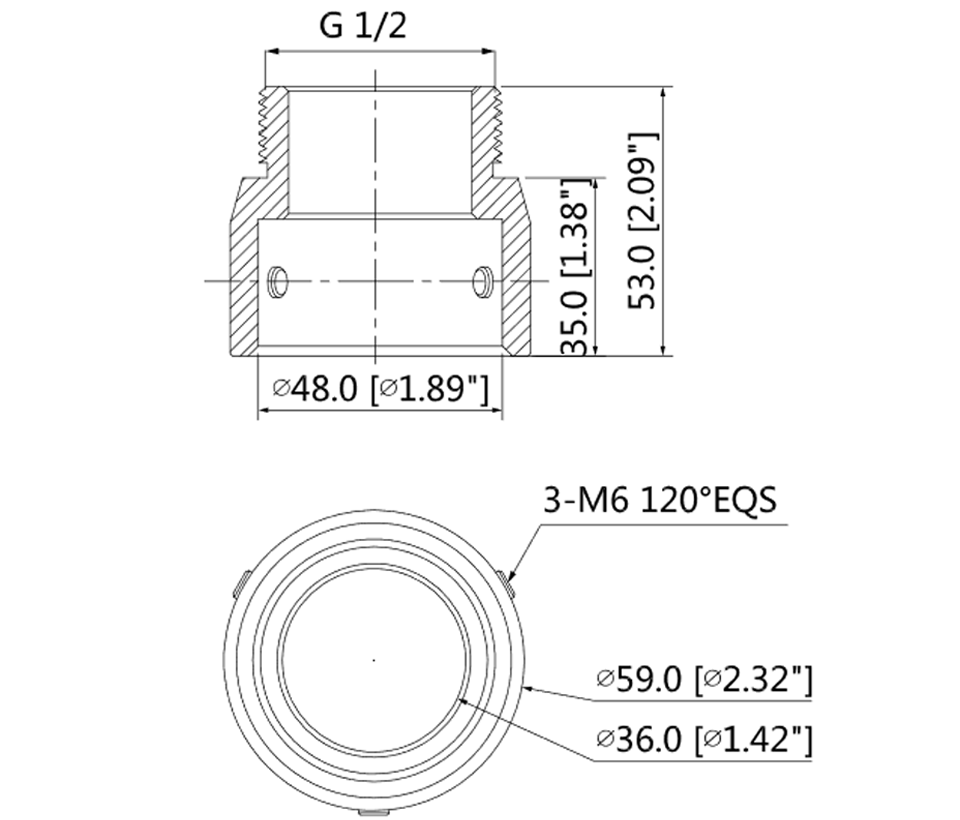 DAHUA PFA110- Adaptador de Montaje para Camaras PTZ SD59/ SD50/