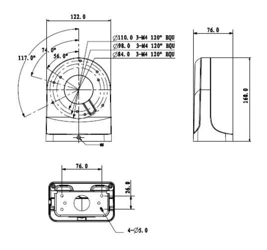 DAHUA PFB203W - Brazo de pared para camaras domo DAHUA