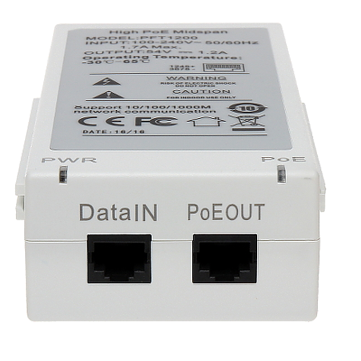 DAHUA PFT1200 - Inyector Hi-Poe Midspan Gigabit/ Soporta PoE/PoE+/ Soporta