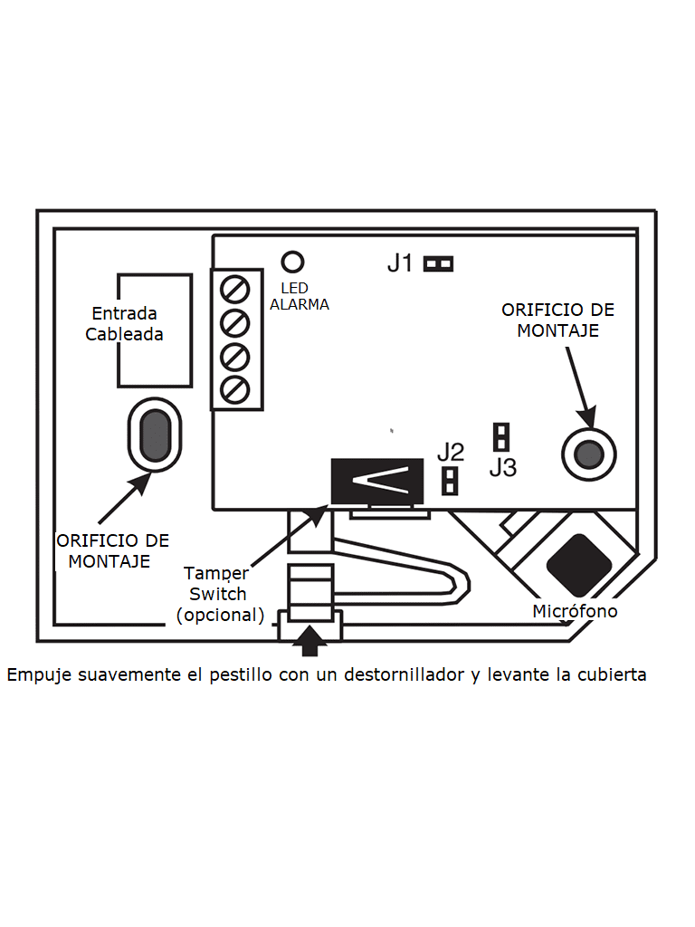 DSC AC100 - Detectores de Rotura de Cristal acústico omnidireccional
