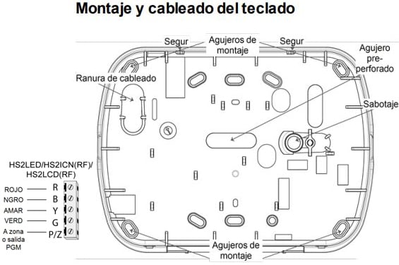 DSC HS2ICN - Teclado Cableado de Iconos admite 128 zonas