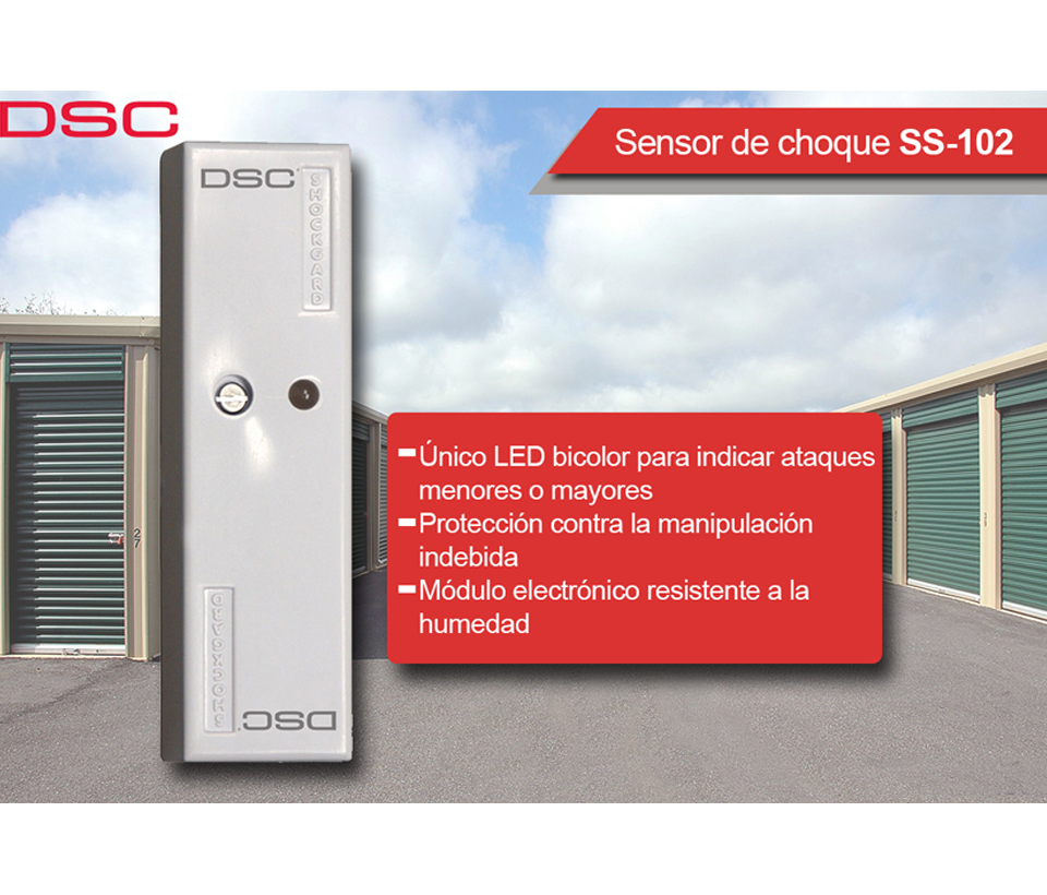 DSC SS102 - Sensor de Impacto cableado puede monitorear vibraciones