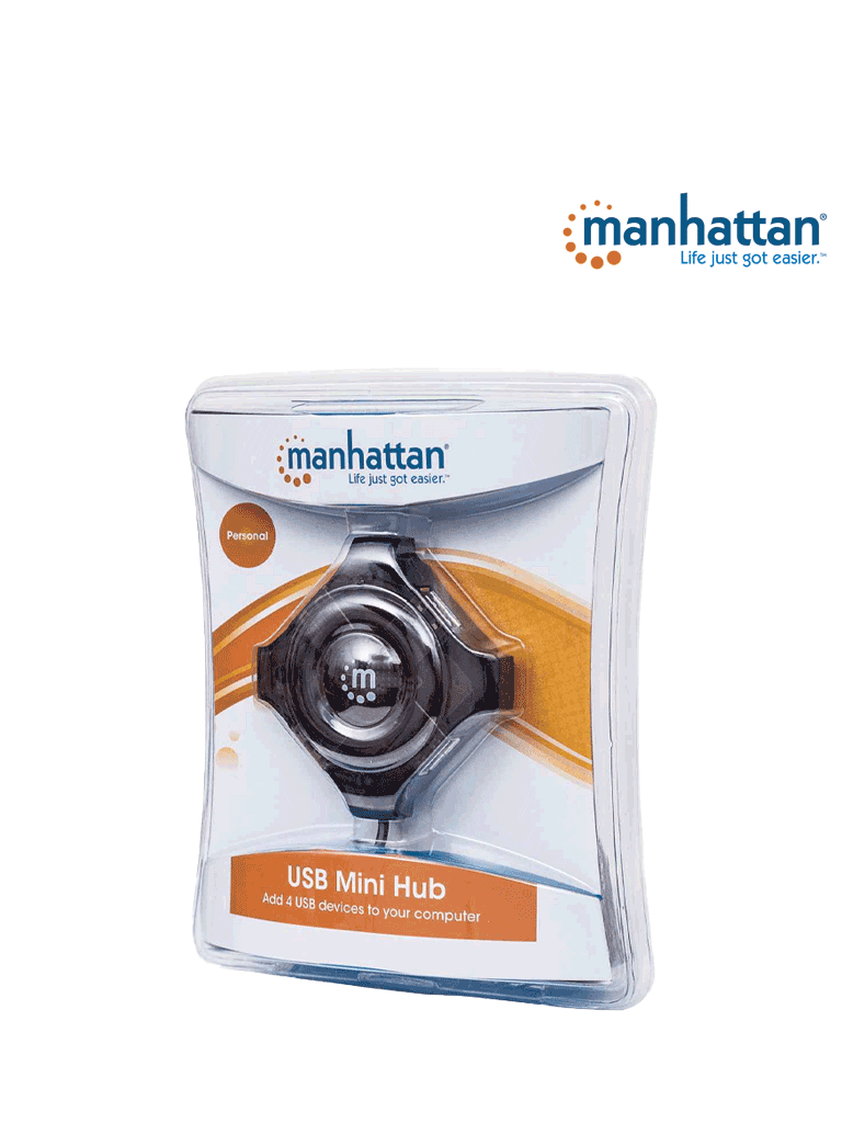 MANHATTAN 162272 - Mini USB de 4 Puertos que Proveen