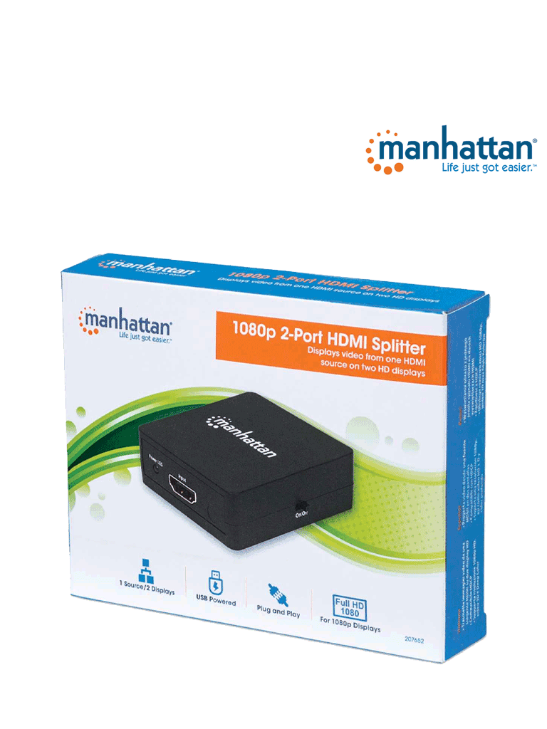 MANHATTAN 207652 - Splitter / Divisor de Video HDMI/ FullHD/