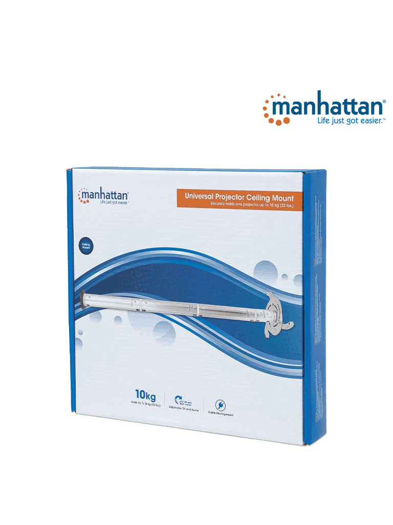 MANHATTAN 424820 - Soporte de Techo para Proyector/ 10 Kg