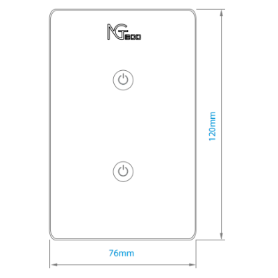NGTECO NGS102 - Apagador Inteligente WiFi 2 Botones Touch /