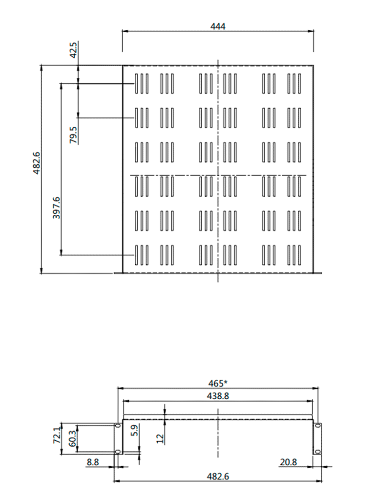 SAXXON 70140202- Charola doble cara para rack/ 19 pulgadas/ 2