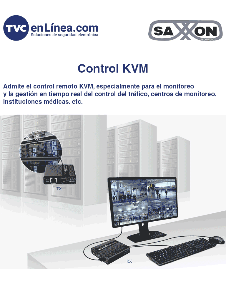 SAXXON LKV223KVM - Kit Extensor KVM de Video HDMI y