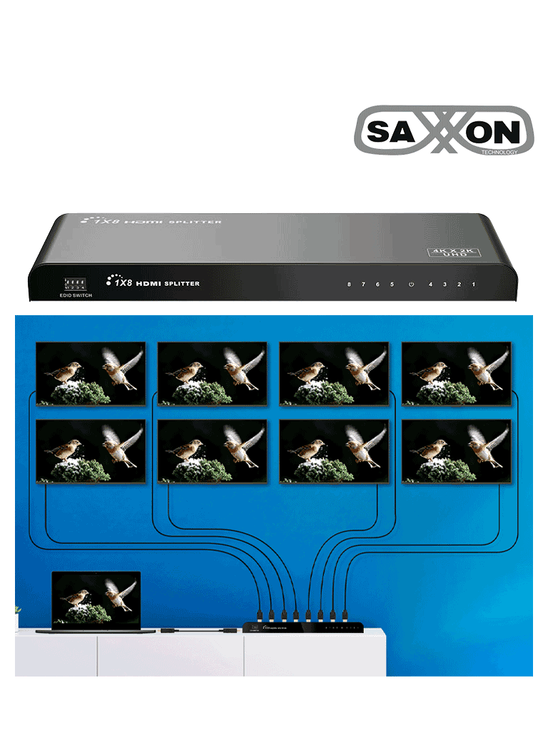 SAXXON LKV318HDR-V2.0 - Divisor de Video HDMI  de 1