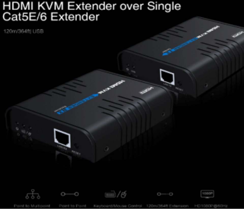 SAXXON LKV373KVM- Kit Extensor HDMI/KVM para Hasta 120 metros/ Resolución