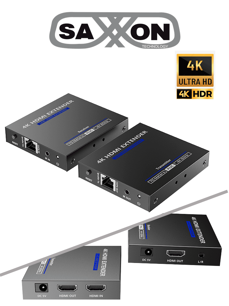 SAXXON LKV565P- Kit extensor HDMI de 2 Puertos/ Hasta 70