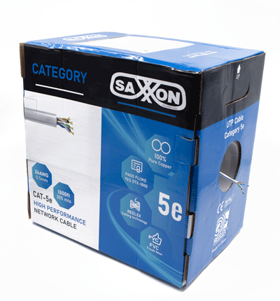 SAXXON OUTPCAT5E - Bobina de Cable UTP Cat5e 100% Cobre/