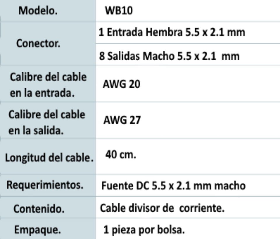 SAXXON PSUWB10 - Divisor de Energía para 8 Camaras/ 1