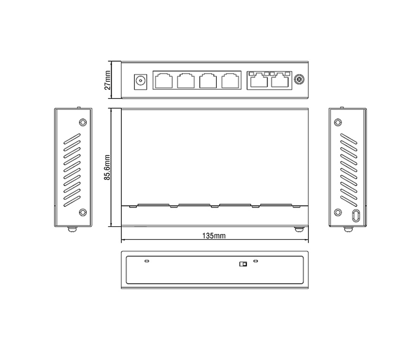 UTEPO UTP3GSW04TP60 - Switch  Gigabit  PoE / No