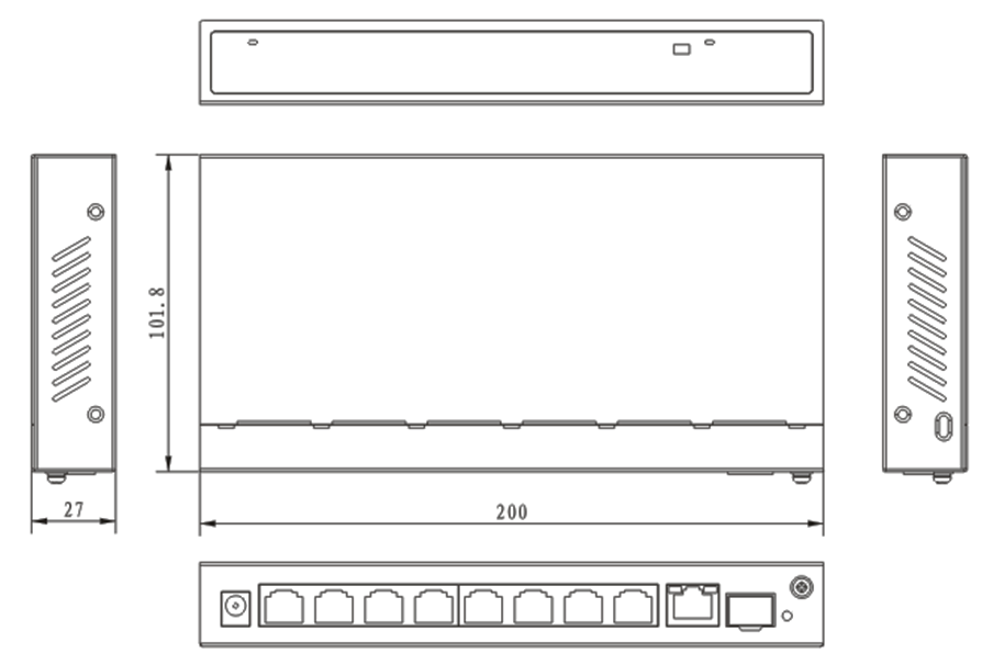 UTEPO UTP3GSW0802TSP120 - Switch PoE de 10 Puertos/ 8 Puertos