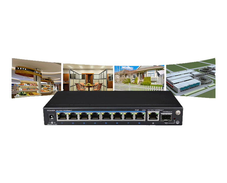 UTEPO UTP3GSW0802TSP120 - Switch PoE de 10 Puertos/ 8 Puertos