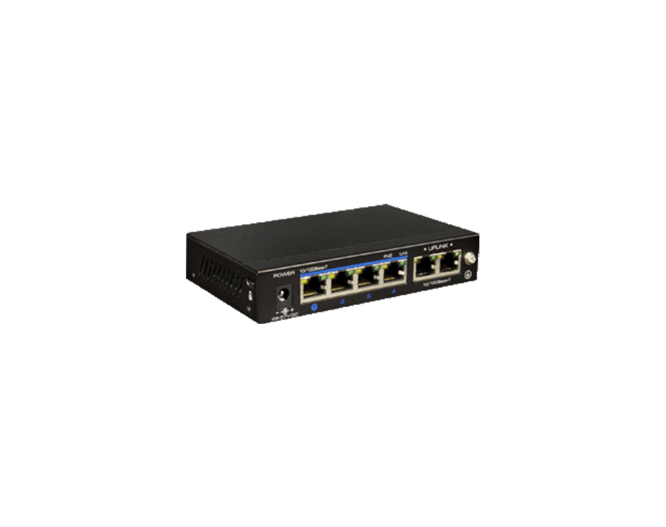 UTEPO UTP3SW04TP60 - Switch PoE de 6 Puertos Fast Ethernet/